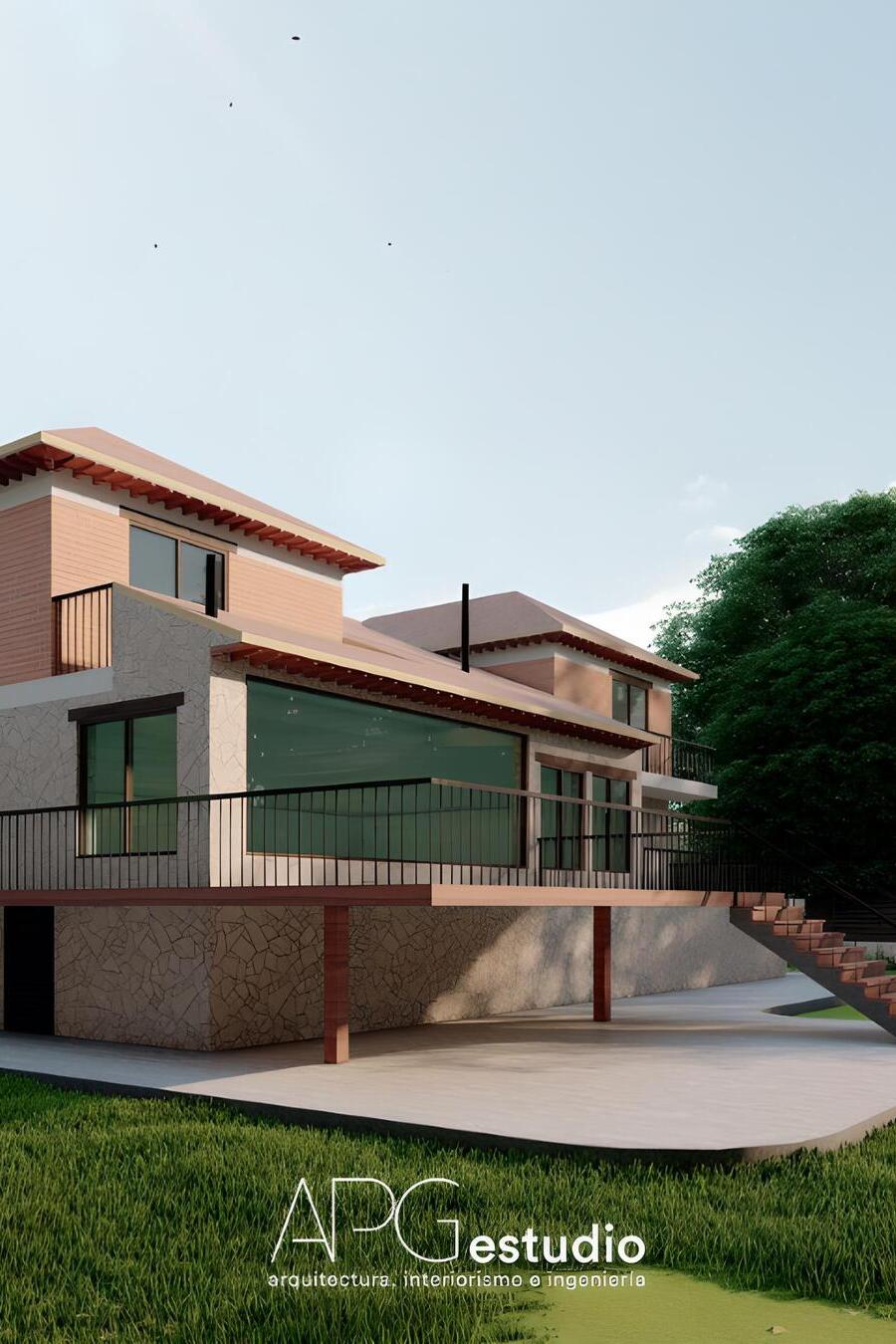 render exterior proyecto arquitectura apg